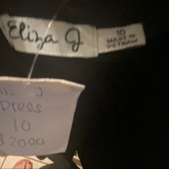 Eliza J Womens Size 10 Black Swiss Polka Dot Flare Waist Wardrobe Dinner Event - Picture 8 of 10